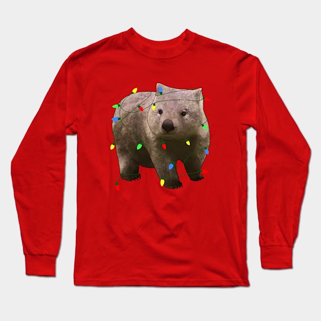 Christmas Wombat Long Sleeve T-Shirt by Meowmaddie